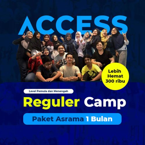 Paket Reguler Camp 1 Bulan memiliki 4x kelas/pertemuan yang wajib diikuti selama hari aktif (senin-jumat)