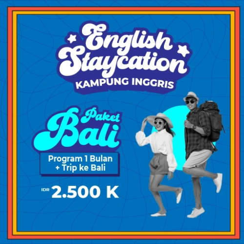 Punya Waktu Liburan Singkat? Tapi Juga Pengen Skill Bahasa Inggris Meningkat Cepat? ACCESS-ES - English Staycation Bromo merupakan Program Kelas Bahasa Inggris selama 2 Minggu plus BONUS berlibur ke Bali. Selamat datang di Kampung Inggris ACCESS-ES, tempat di mana Kamu bisa belajar Bahasa Inggris sambil mengikuti petualangan yang tak terlupakan di Gunung Bromo! Tidak hanya sekadar belajar di dalam kelas, tetapi juga praktek Bahasa Inggris secara langsung sambil jalan-jalan menikmati keindahan alam di salah satu destinasi wisata andalan di Indonesia, Bali yang sudah terkenal hingga di dunia internasional dan banyak dikunjungi wisatawan bule. Fasilitas yang bakal Kamu dapatkan: ✅Kelas Bahasa Inggris Intensive 3x Sehari ✅Camp/Asrama English Area(CCTV & WiFi) ✅Full Monitoring Progress ✅Modul and Measuring Test ✅English Staycation in Bali GARANSI! liburan Kamu menjadi berarti plus dapat kesempatan meningkatkan kemampuan Bahasa Inggris di lingkungan yang luar biasa! Tunggu apa lagi? Daftar sekarang dan bikin Bahasa Inggrismu semakin Cas-Cis-Cus sekaligus merasakan sensasi petualangan seru di Pulau Dewata Catatan: Wajib mengikuti Ujian Penyesuaian (Measuring/Placement Test) untuk menentukan level mana yang paling sesuai dengan kebutuhan Kamu